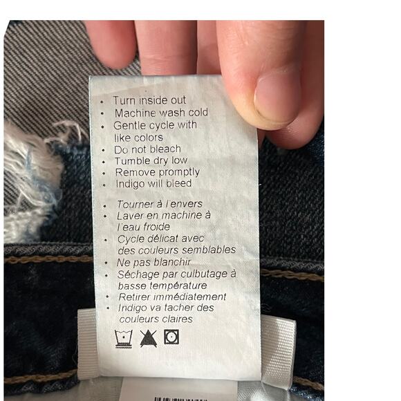 Paige Shorts Margot distressed raw hem denim size 32 - Picture 7 of 7